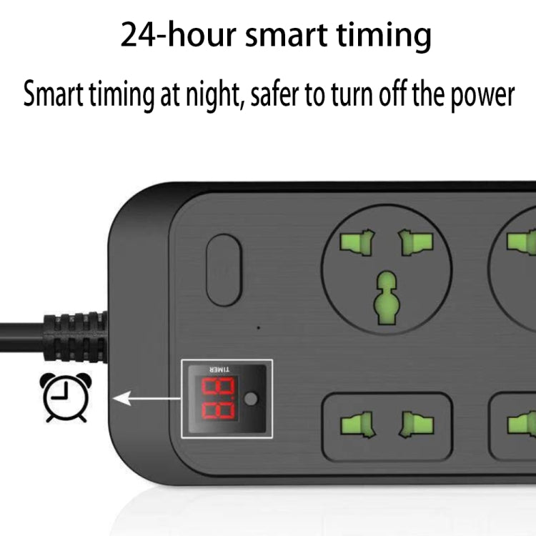 T17 3000W Presa Smart Timing ad alta potenza 24 ore su 24 QC3.0 Presa USB a ricarica rapida, lunghezza cavo: 2 m, spina USA