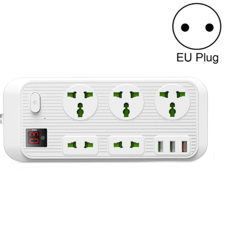 T17 3000 W Presa Smart Timing 24 ore ad alta potenza QC3.0 Presa USB per ricarica rapida Presa multipla, Lunghezza cavo: 2 m, Spina UE