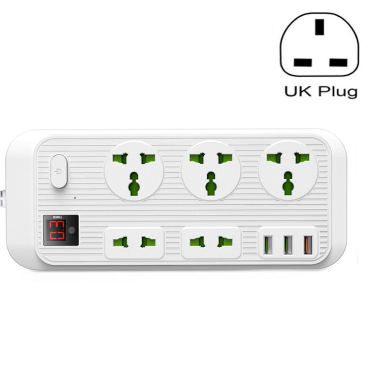 T17 3000 W Presa Smart Timing 24 ore ad alta potenza QC3.0 Presa USB a ricarica rapida, lunghezza cavo: 2 m, spina UK