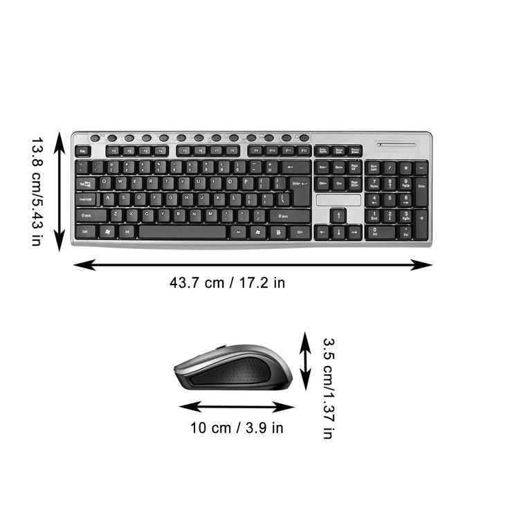 Set tastiera e mouse wireless KB6600 da 104 tasti 2.4G