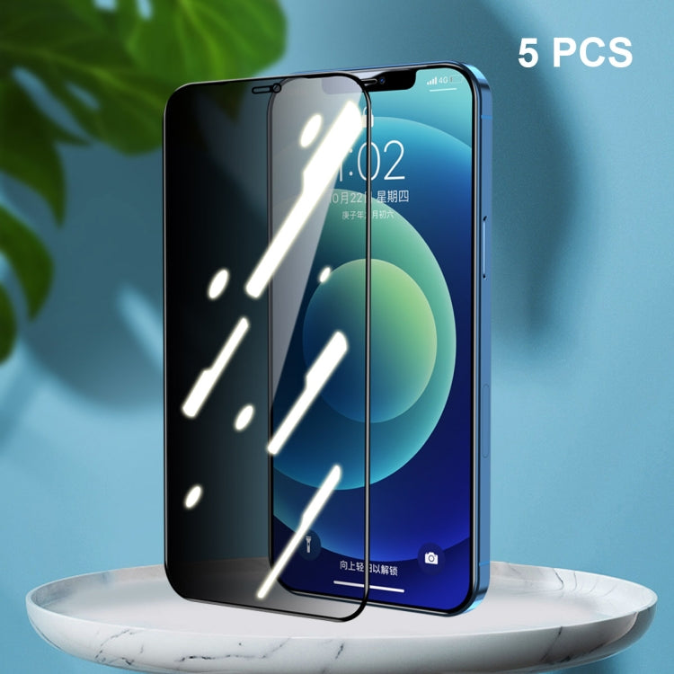 5 PCS ENKAY Hat-Prince Full Coverage 28 Gradi Protezione per lo schermo per la privacy Pellicola in vetro temperato anti-spia, For iPhone 12 / 12 Pro, For iPhone 12 mini, For iPhone 12 Pro Max, For iPhone 11 Pro / XS / X, For iPhone 11 / XR