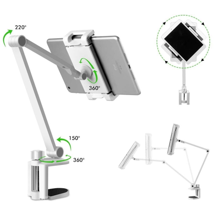 AP-7LC Supporto per telefoni tablet da tavolo con braccio lungo regolabile con rotazione a 360 gradi