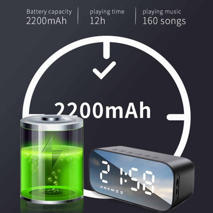 AEC BT518 Altoparlante Bluetooth wireless portatile Sveglia LED Supporto scheda AUX / TF / FM