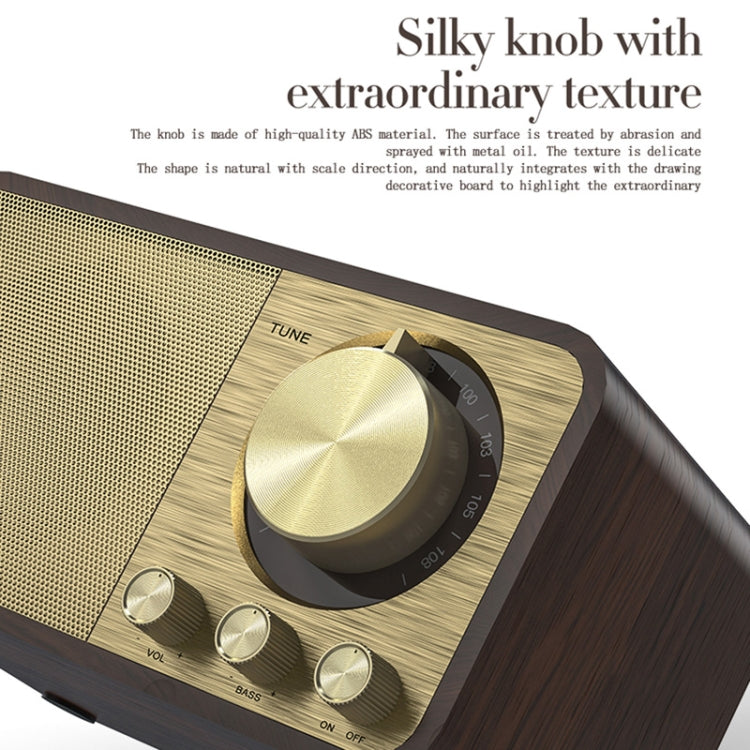 JY-66 Altoparlante classico retrò wireless in legno BT5.0 Supporto radio FM TF / U-Disk / AUX
