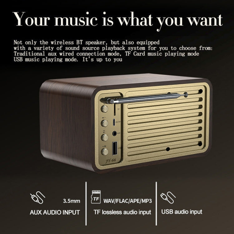 JY-66 Altoparlante classico retrò wireless in legno BT5.0 Supporto radio FM TF / U-Disk / AUX