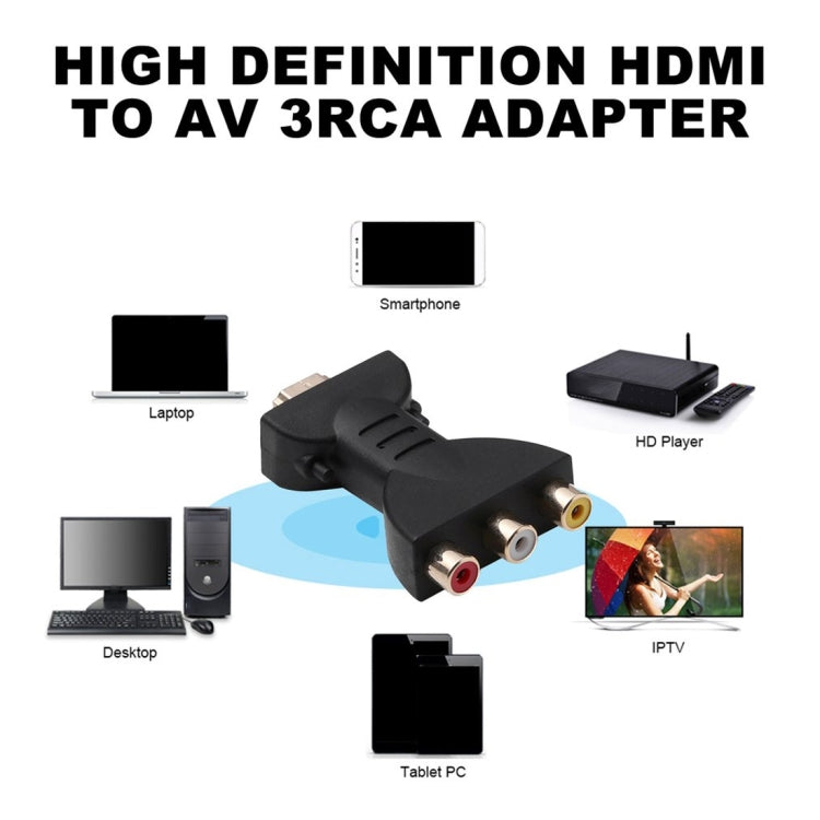 Adattatore audio video HDMI maschio a 3 RGB RCA placcato oro Convertitore componente AV per proiettore DVD, HDMI