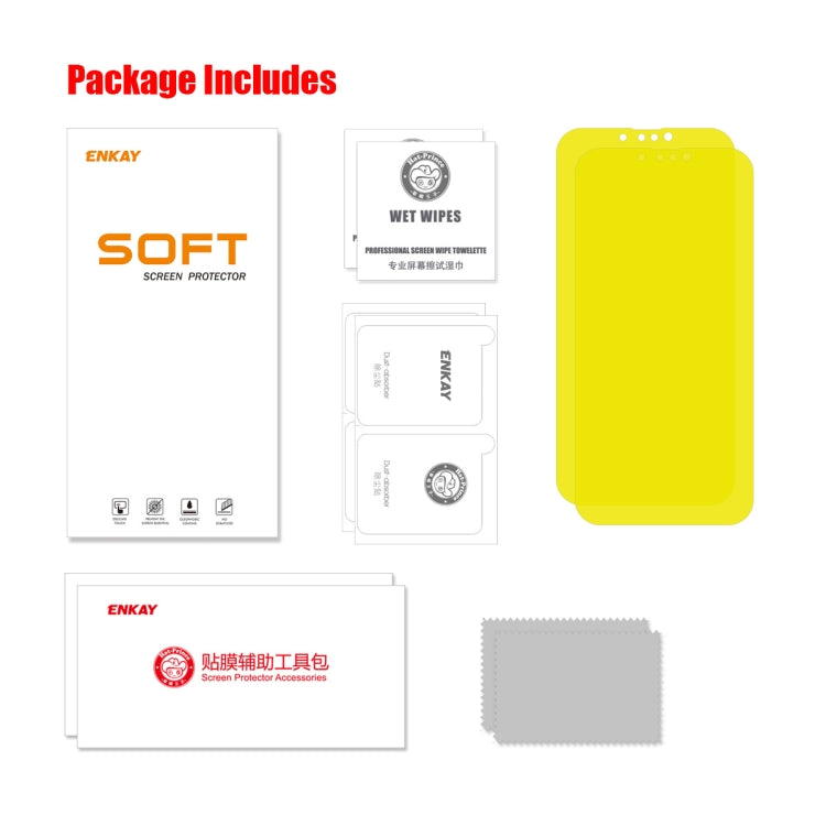 2 PZ ENKAY Pellicola idrogel antideflagrante a colla completa per iPhone 13 mini, For iPhone 13 mini(2 PCS)