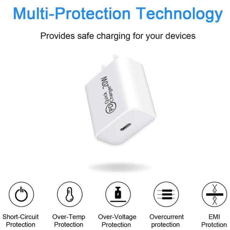 Caricabatterie da viaggio USB-C/Type-C AU-20W PD per telefono cellulare, presa AU, AU Plug