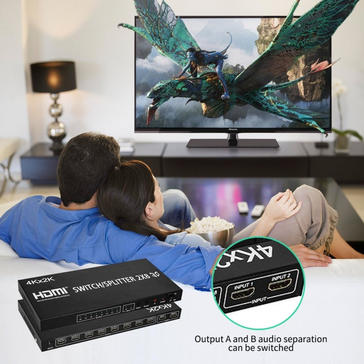 Switch video HDMI 2 in 8 Full HD 4K x 2K