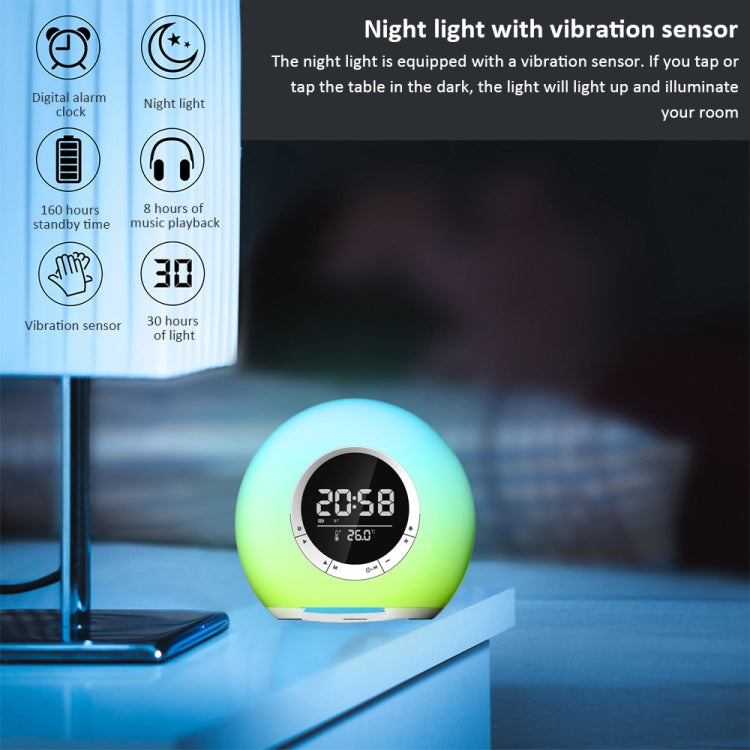 Altoparlante Bluetooth con luce d'atmosfera P11 LED con allarme e display della temperatura, P11