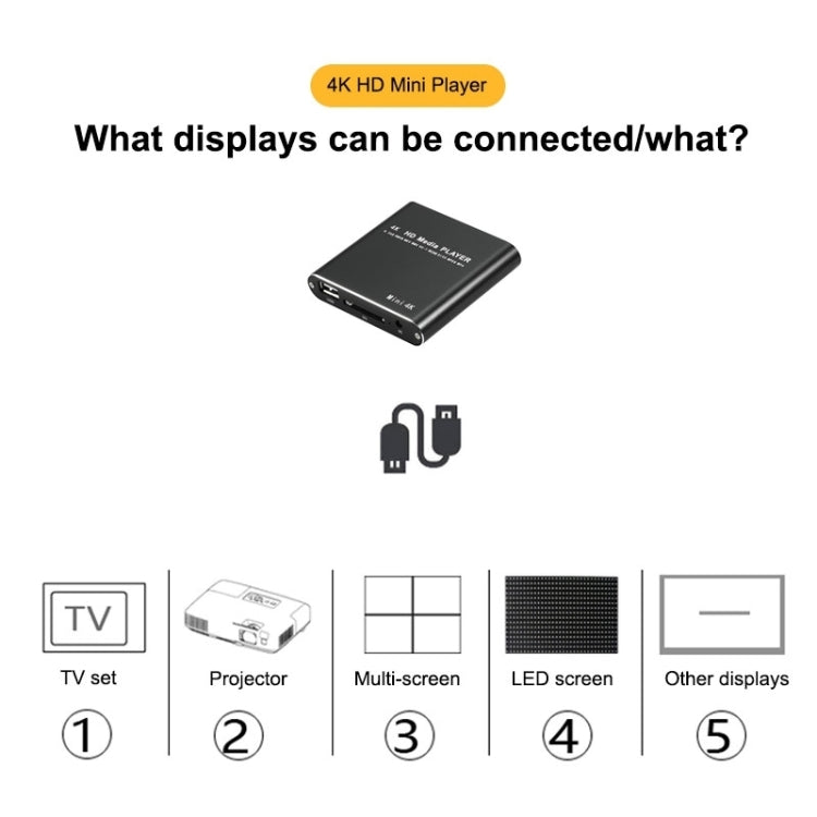X9 Lettore multimediale HD 4K Video Loop Lettore multimediale esterno USB Lettore AD
