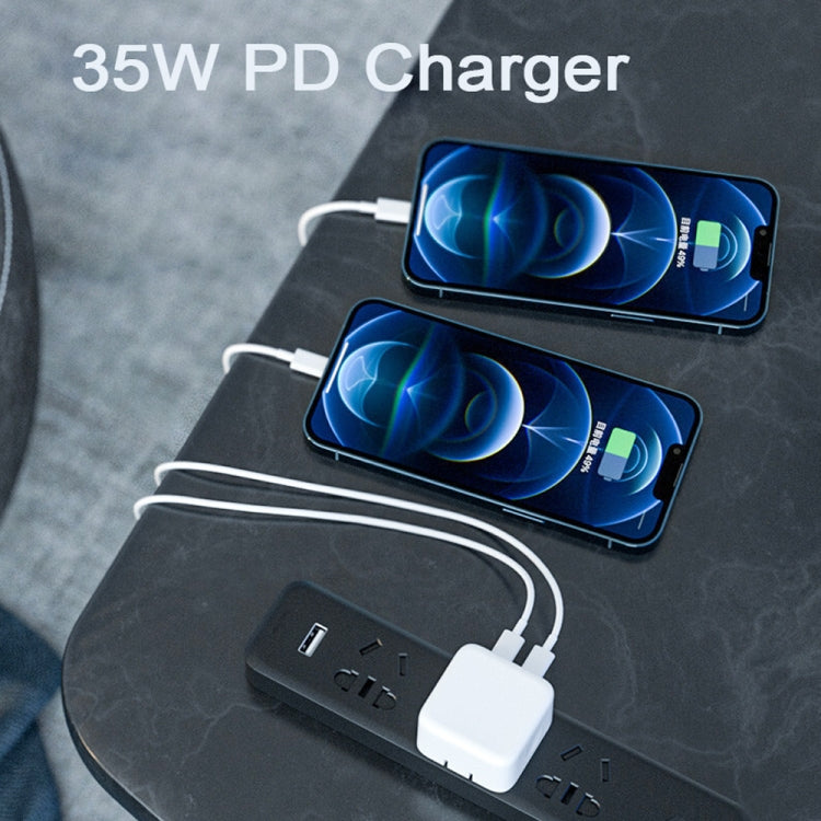 Caricabatterie con doppia porta USB-C/Type-C PD da 35 W per la serie iPhone/iPad, presa europea, EU Plug