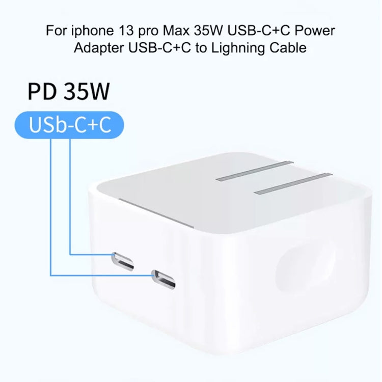 Caricabatterie con doppia porta USB-C/Type-C PD da 35 W per la serie iPhone/iPad, presa europea, EU Plug