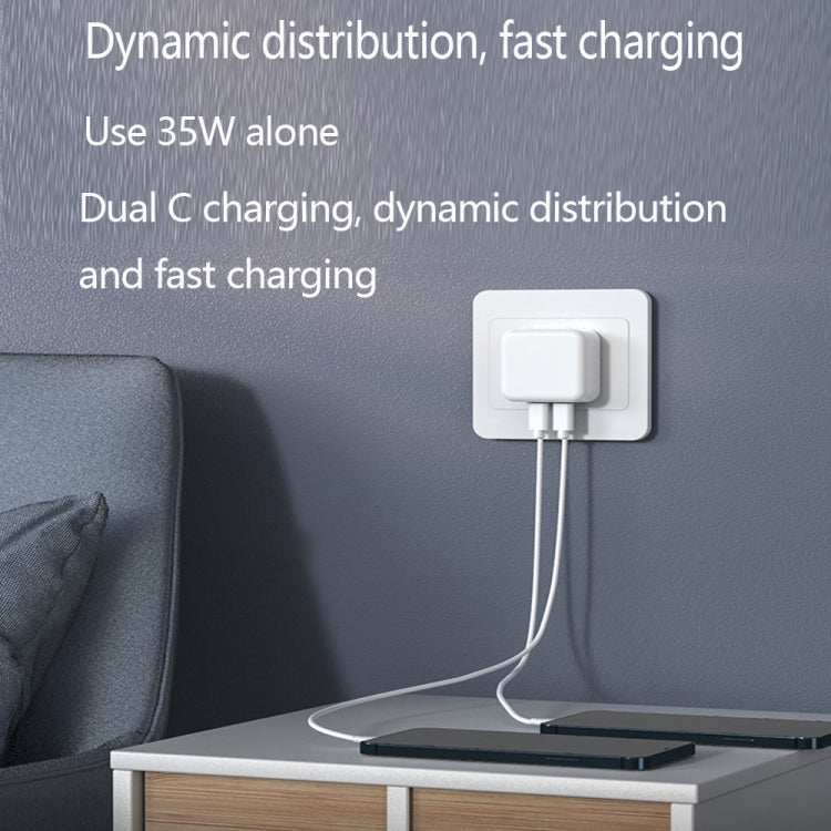 Caricabatterie con doppia porta USB-C/Type-C PD da 35 W per la serie iPhone/iPad, presa europea, EU Plug