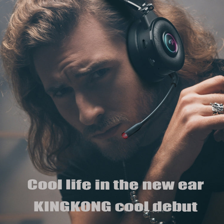 Cuffie da gioco luminose RGB wireless Bluetooth Kingkong con supporto microfono TF/radio FM