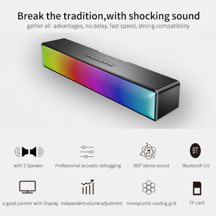 AEC BT601 RGB Light HiFi Soundbar Altoparlante Bluetooth Home Theater, BT601