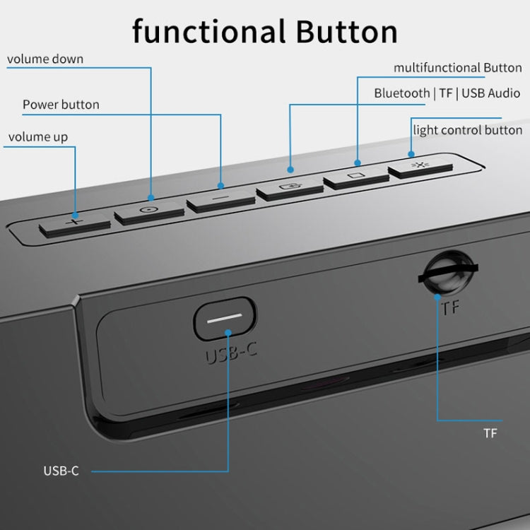 AEC BT601 RGB Light HiFi Soundbar Altoparlante Bluetooth Home Theater, BT601