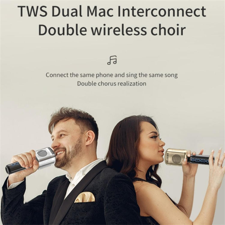 Microfono wireless KM600 Riduzione del rumore portatile TWS Microfono a condensatore compatibile con Bluetooth intelligente Lettore musicale per cantare