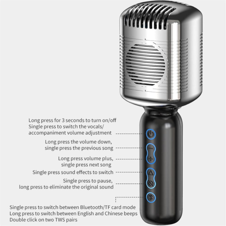 Microfono wireless KM600 Riduzione del rumore portatile TWS Microfono a condensatore compatibile con Bluetooth intelligente Lettore musicale per cantare