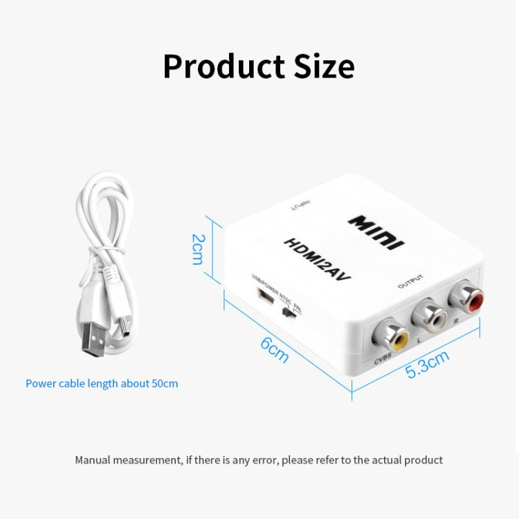 Adattatore convertitore video JSM Mini Size HD 1080P da HDMI a AV / CVBS, HDMI to AV / CVBS