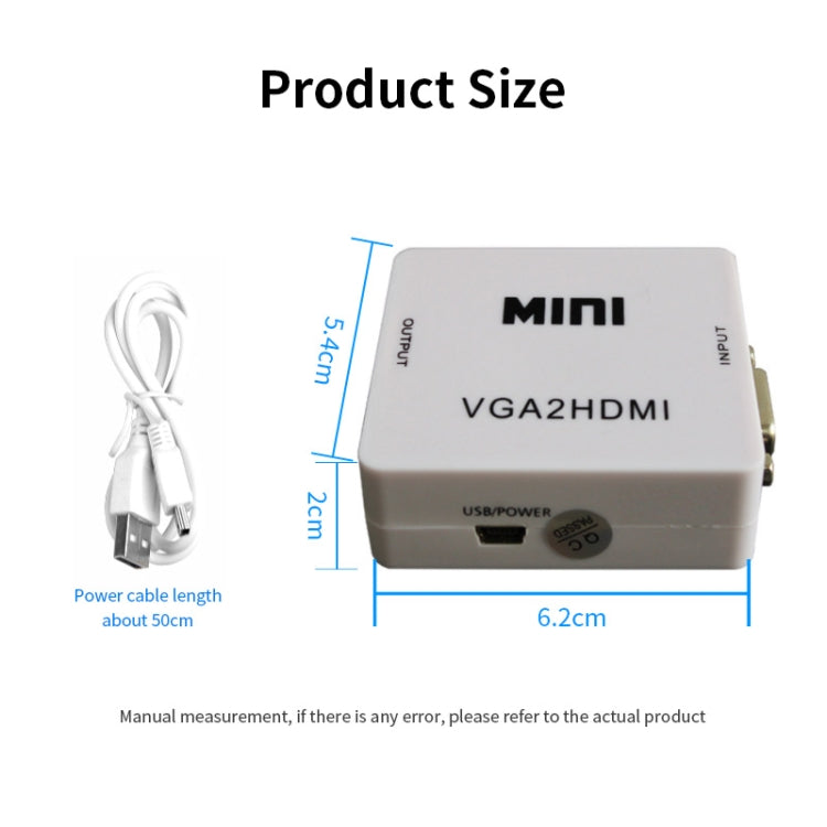 Adattatore convertitore digitale audio video JSM Mini Size HD 1080P VGA a HDMI Scaler Box, VGA to HDMI