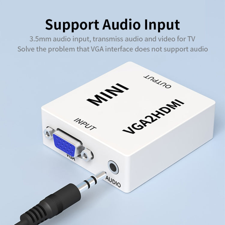 Adattatore convertitore digitale audio video JSM Mini Size HD 1080P VGA a HDMI Scaler Box, VGA to HDMI