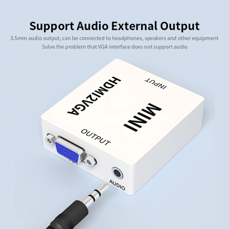 Adattatore convertitore digitale audio video JSM Mini Size HD 1080P da HDMI a VGA, HDMI to VGA