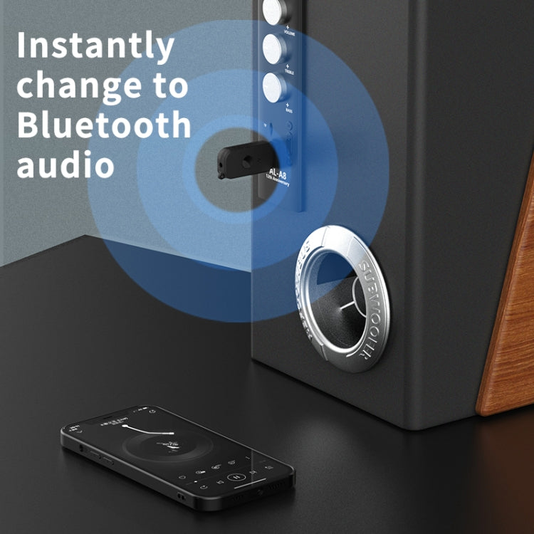 Trasmettitore ricevitore audio Bluetooth 5.3 H210 2 in 1 doppia uscita AUX+USB, H210