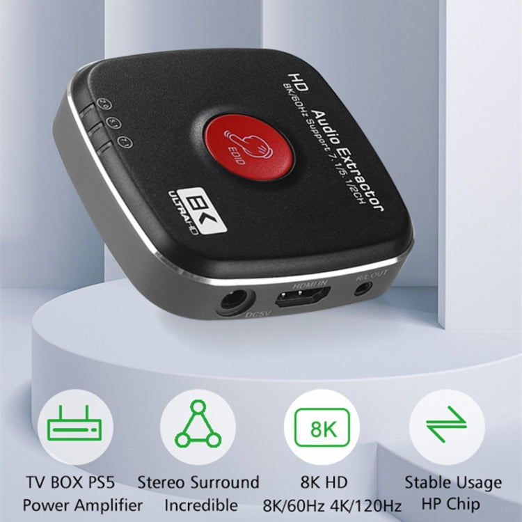AYSA-11V21 8K/60Hz YbCr420 HDR10 Uscita 7.1 Separatore audio HDMI8K Separatore audio 2.1, HDMI8K Audio Separator