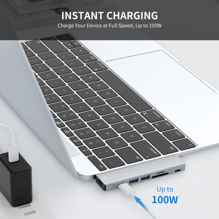 ENKAY Hat-Prince 7 in 2 Type-C a 4K HDMI Docking Station Adattatore Hub Lettore di schede SD/TF per MacBook