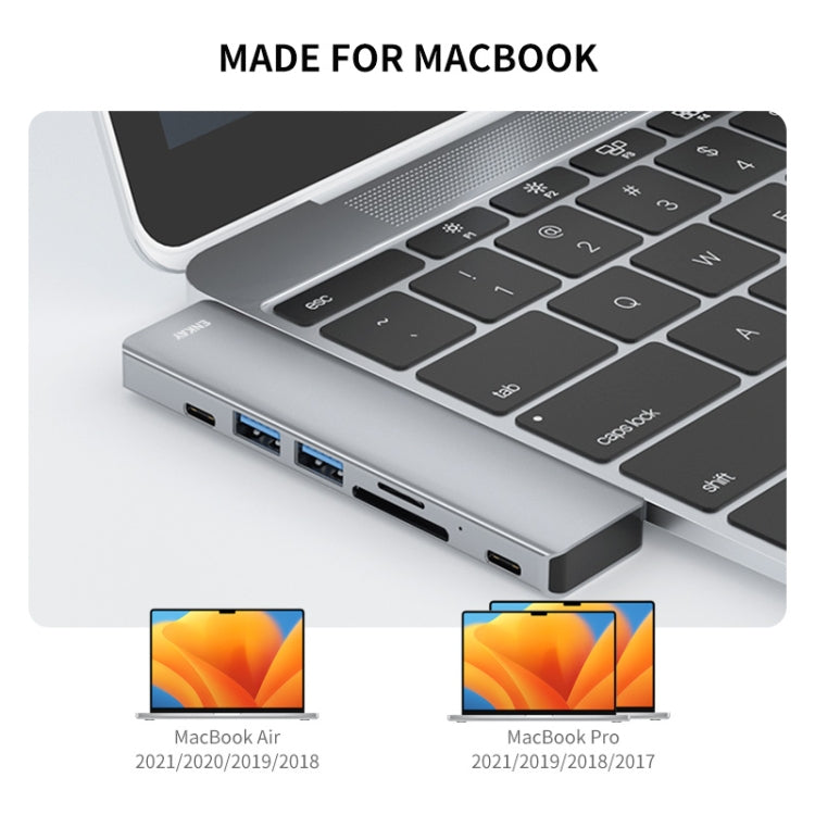 ENKAY Hat-Prince 7 in 2 Type-C a 4K HDMI Docking Station Adattatore Hub Lettore di schede SD/TF per MacBook