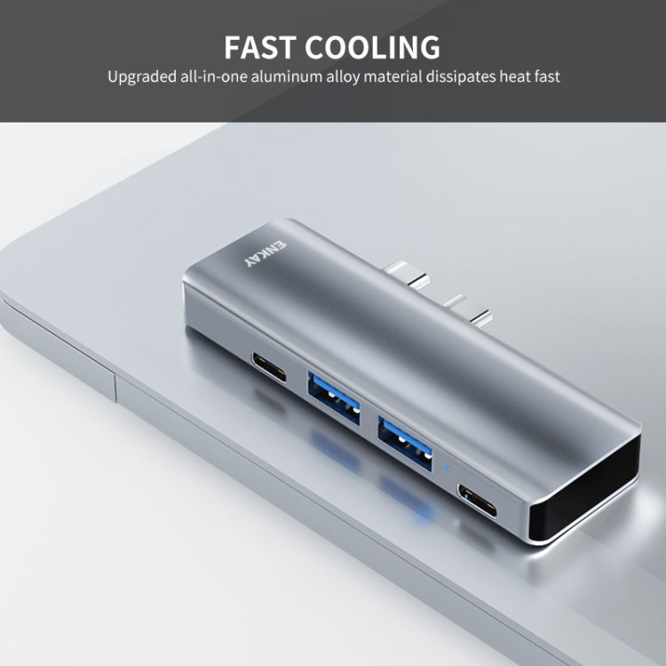 Adattatore docking station ENKAY Hat-Prince 5 in 2 Hub Type-C a 4K HDMI / USB 3.0 per MacBook
