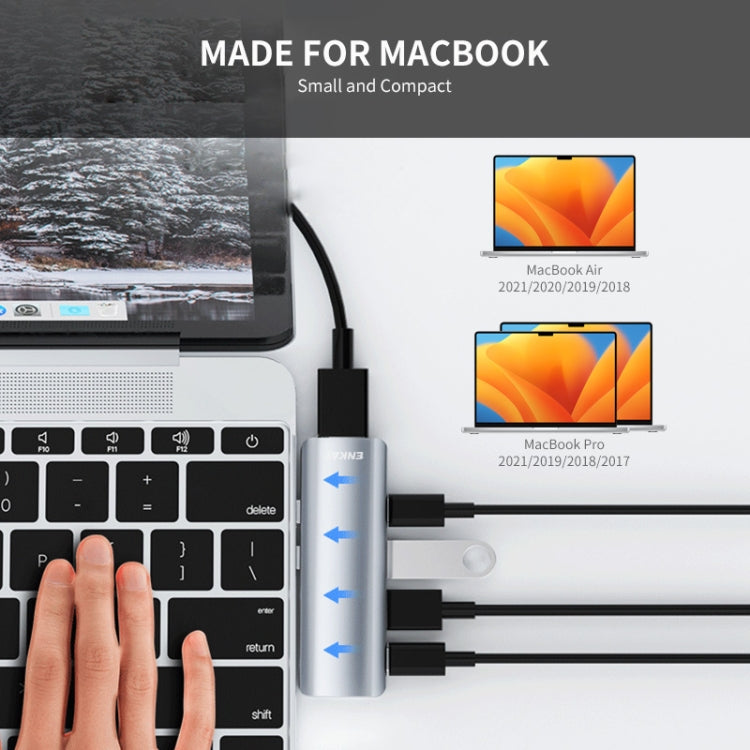 Adattatore docking station ENKAY Hat-Prince 5 in 2 Hub Type-C a 4K HDMI / USB 3.0 per MacBook