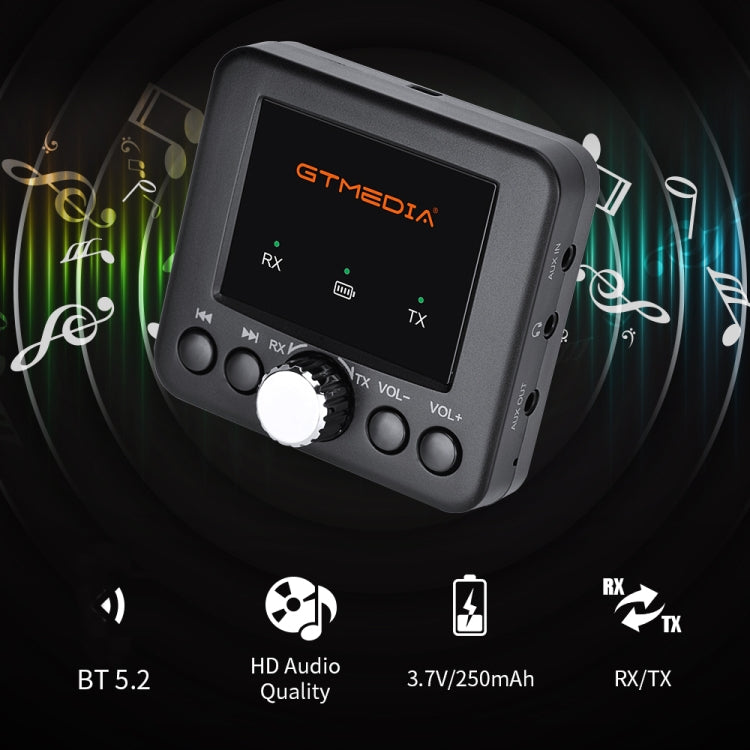 GTMEDIA RT05 Ricevitore e trasmettitore audio Bluetooth 5.0 Adattatore 2 in 1, RT05