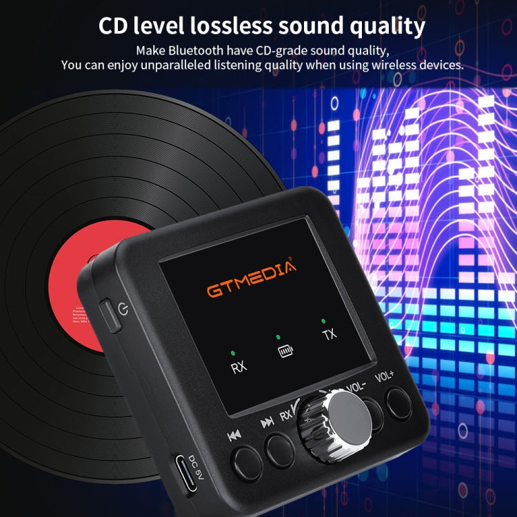 GTMEDIA RT05 Ricevitore e trasmettitore audio Bluetooth 5.0 Adattatore 2 in 1, RT05