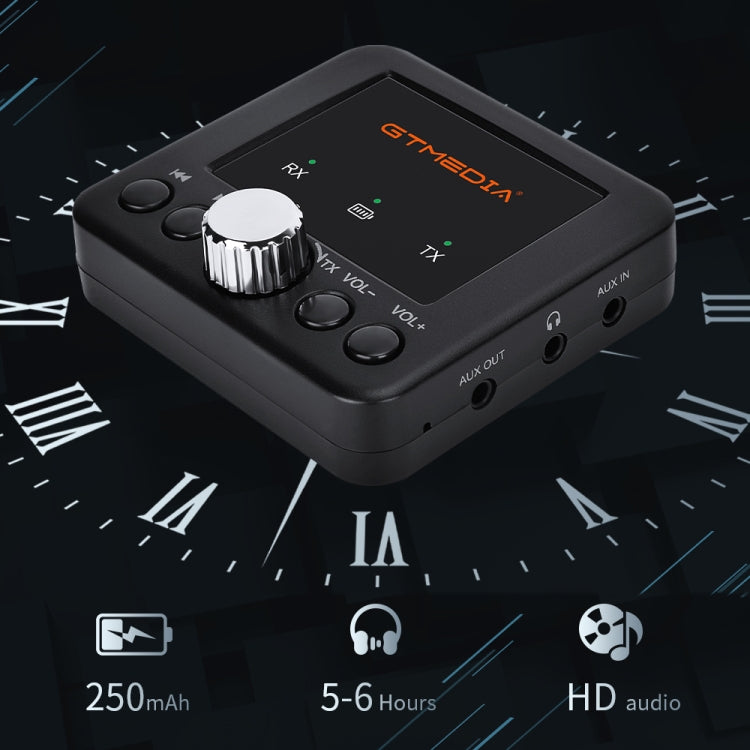 GTMEDIA RT05 Ricevitore e trasmettitore audio Bluetooth 5.0 Adattatore 2 in 1, RT05