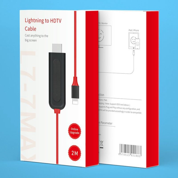 Cavo adattatore da 2 m da 8 pin a HDMI Convertitore schermo di sincronizzazione video per iPad iPhone, 8 Pin to HDMI