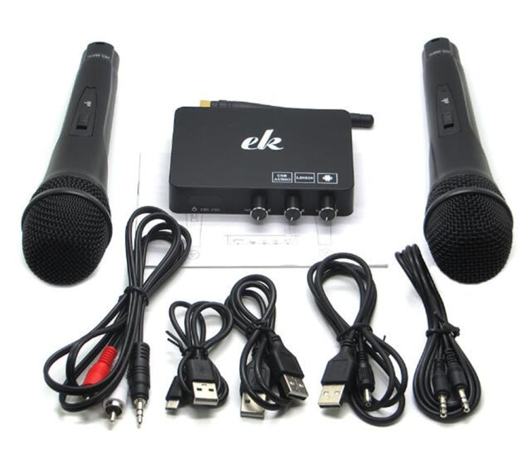 Home TV Rete Karaoke Set di apparecchiature per cantare Scheda audio Microfono wireless Computer Karaoke KTV Set-top Box, black