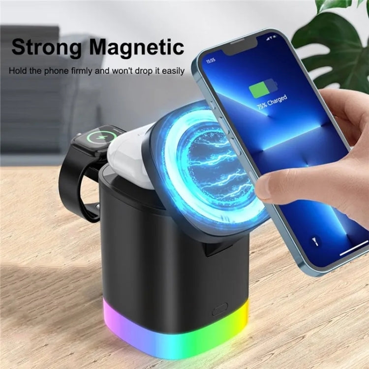 Supporto di ricarica pieghevole per caricabatterie wireless magnetico Magsafe T15 3 in 1 per iPhone / iWatch / AirPods, T15