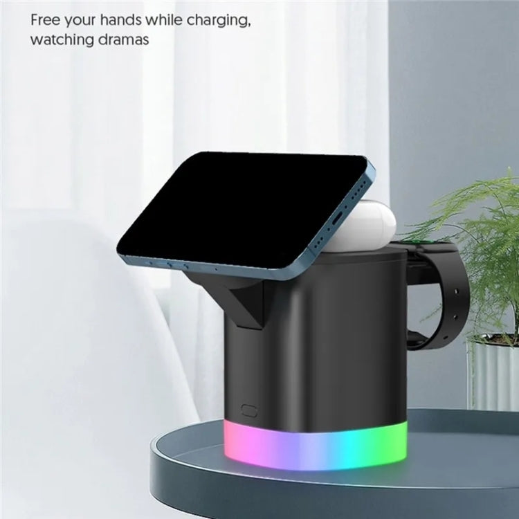 Supporto di ricarica pieghevole per caricabatterie wireless magnetico Magsafe T15 3 in 1 per iPhone / iWatch / AirPods, T15