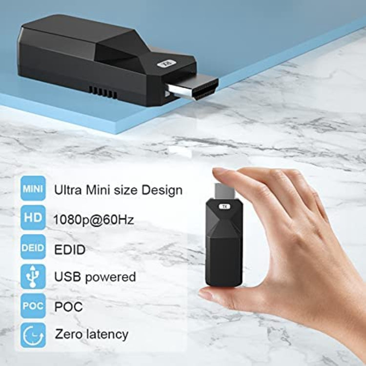HDMI Extender 165ft Audio Video 1080P Over Cat5 Cat6 Cavo Ethernet Trasmissione del segnale senza perdita HDMI Adattatore di estensione a lunga distanza