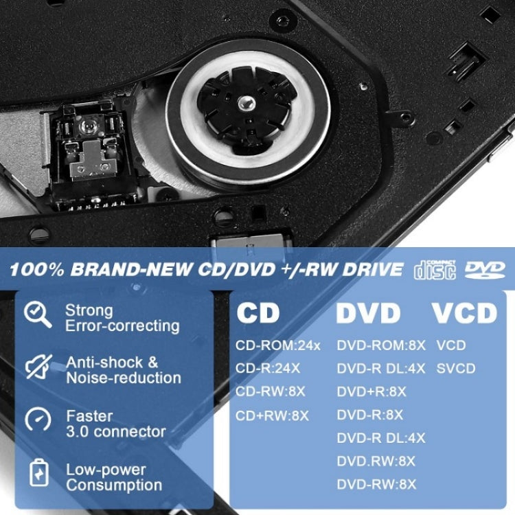 BT638 Notebook Desktop esterno USB 3.0 Lettore CD portatile Masterizzatore per unità ottica CD-RW, BT638