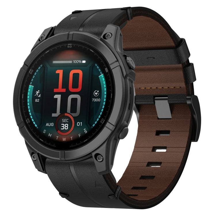 Cinturino per orologio in pelle da 22 mm, For Garmin Fenix E 47mm, For Garmin Fenix 8 MIP 47mm, For Garmin Fenix 8 AMOLED 47mm, For Garmin Fenix 7 Pro 47mm, For Garmin Epix Pro 47mm, For Garmin MARQ Athlete Gen 2, For Garmin MARQ Commander