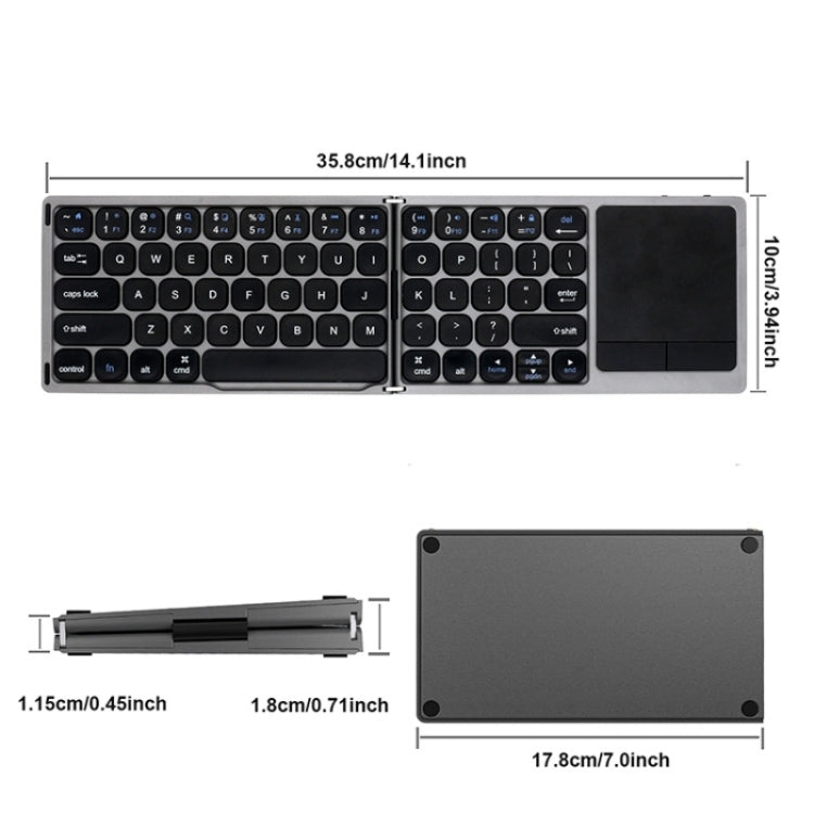 FK328T Telefono cellulare Tablet Laptop Tastiera wireless Bluetooth Tastiera portatile ripiegabile in 3, FK328T