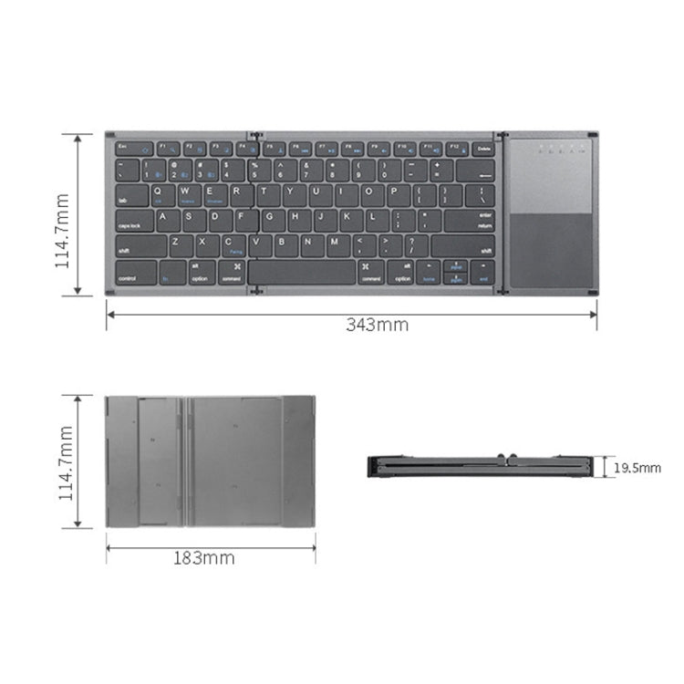 Tastiera Bluetooth multi-sistema compatibile con tastiera Bluetooth ripiegabile B066T, B066T