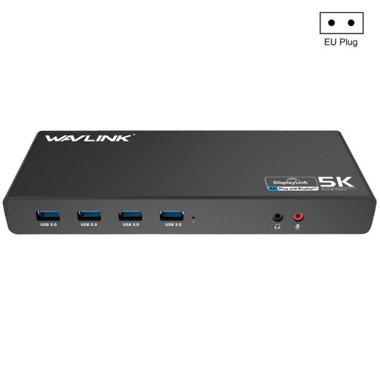 Wavlink UG69DK1 Docking station HDMI Gigabit Ethernet video USB 3.0 con doppio display Type-C da 5K, US Plug, EU Plug, UK Plug, AU Plug