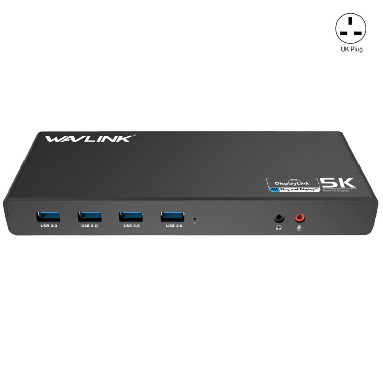 Wavlink UG69DK1 Docking station HDMI Gigabit Ethernet video USB 3.0 con doppio display Type-C da 5K, US Plug, EU Plug, UK Plug, AU Plug