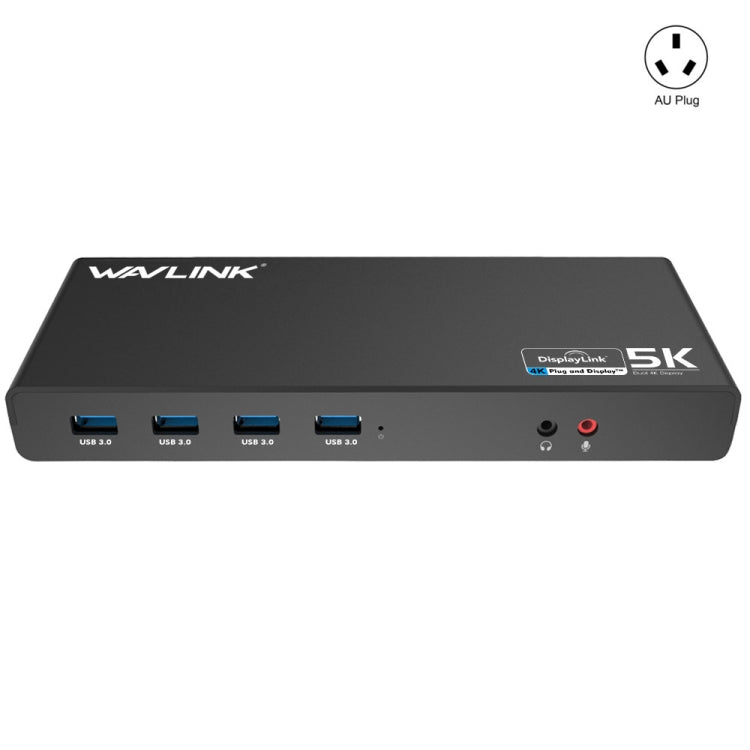 Wavlink UG69DK1 Docking station HDMI Gigabit Ethernet video USB 3.0 con doppio display Type-C da 5K, US Plug, EU Plug, UK Plug, AU Plug