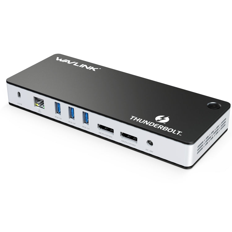 Wavlink UTD21H Docking station Thunderbolt 3 per ricarica host da 60 W Doppio display 4K Porte 11 in 1, US Plug, EU Plug, UK Plug