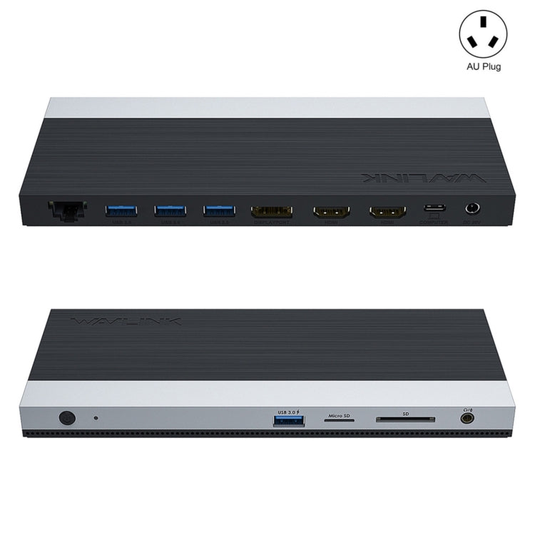 Wavlink UMD05 Display Port Porta HDMI RJ45 Ethernet Triple Display MST Docking station per laptop, US Plug, EU Plug, UK Plug, AU Plug
